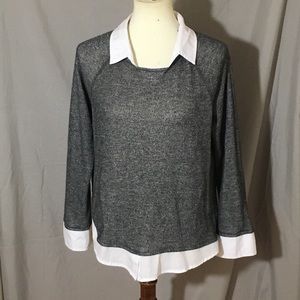 Gray collared blouse